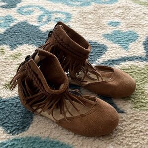 Joyfolie Brown Fringe Kids Shoes